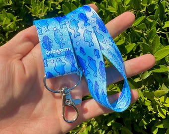 Fish Lanyard | Cute Blue Ocean Lanyard for Keys or ID Badge Holder
