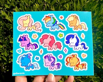 Foglio di adesivi MLP Pony / Decalcomanie in vinile impermeabili