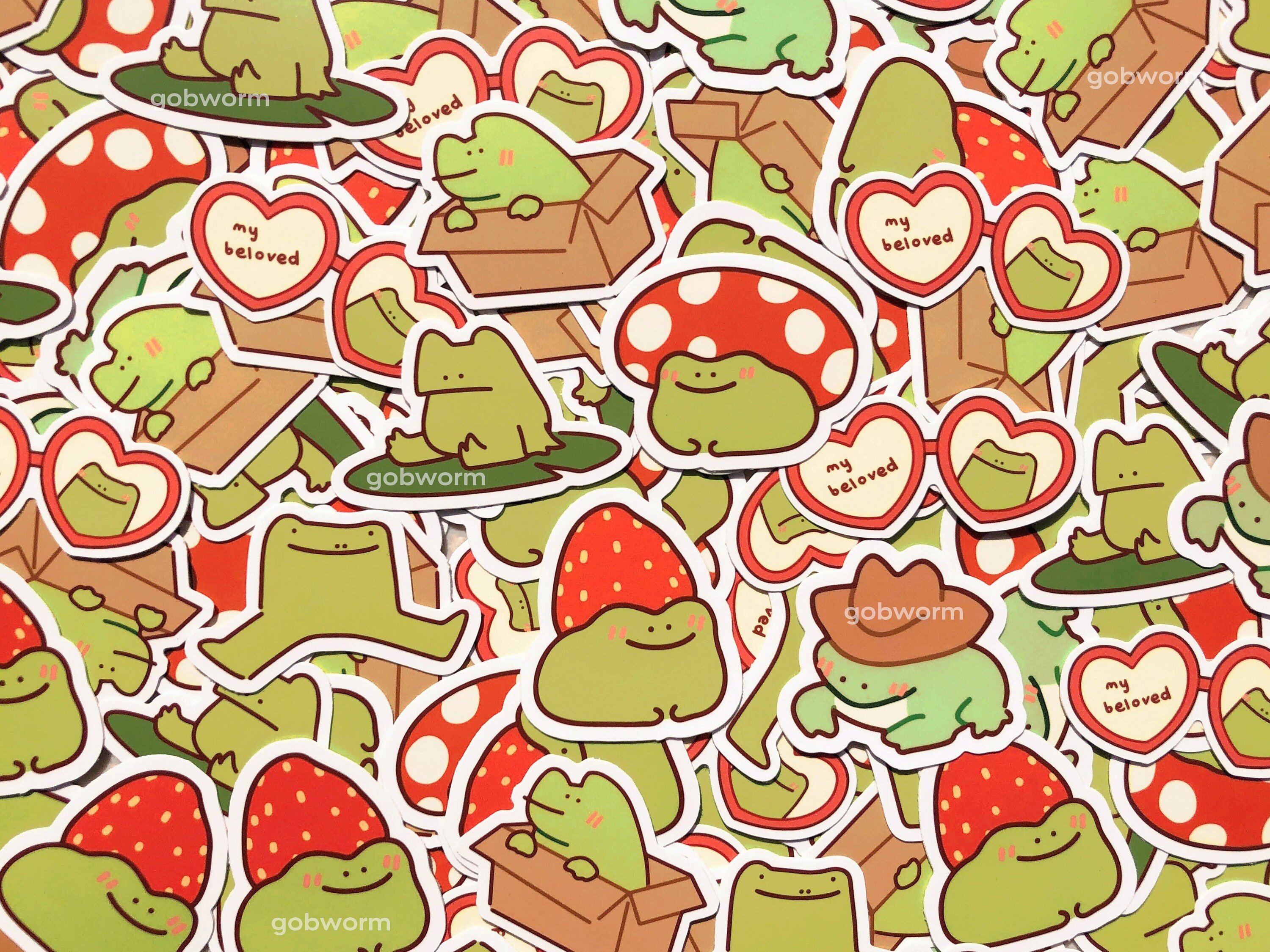 Frog Stickers | Cute Cottagecore Animal Froggy Toad Waterproof Decal Stationery