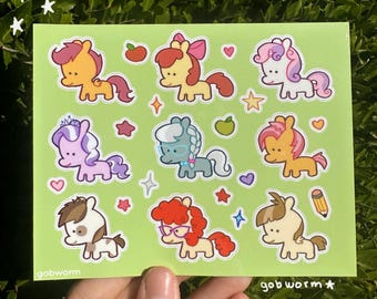 Foglio di adesivi MLP School Pony / Decalcomanie in vinile impermeabili