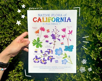 Stampa artistica Pride Flora / Illustrazione botanica nativa della California