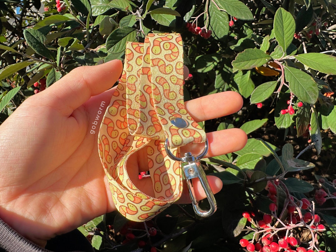 Worm Lanyard Cute Yellow Gobworm Insect Lanyard for Keys or ID Badge ...