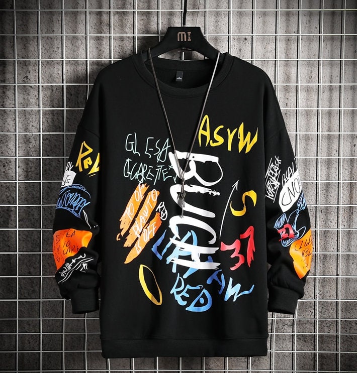 Japanese Streetwear Men's Crewneck Sweatshirt - Etsy