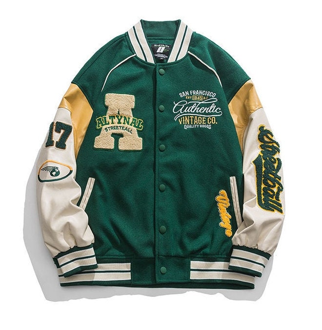 Baseball Embroidery Jacket Unisex Hip Hop Varsity Jacket - Etsy