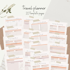 Travel Planner | Vacation Planner | Trip Itinerary | Organizational Template | Trip Planner Pages