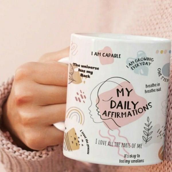Positivity Motivational Self Love Mugs Gift Friend Love Yourself Quote Mugs My Daily Affirmations Mug, Daily Affirmation Mug, Self Love Mug