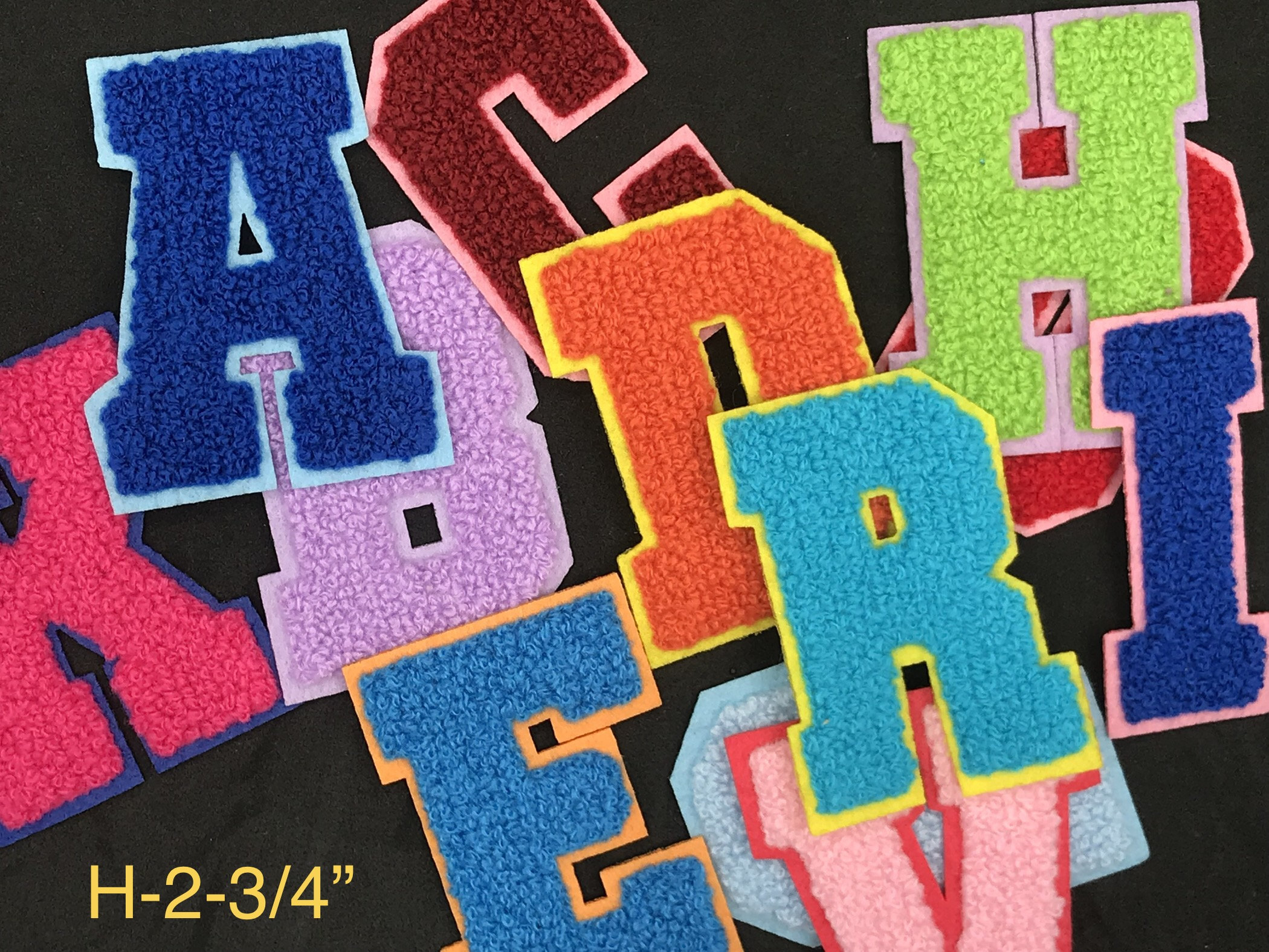 Multi-color Chenille Letters Iron On or Sew On.....2 3/4 - Etsy