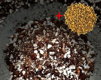 Chunky Aroid Mix, Handcrafted Houseplant Potting Soil Mix w Organic Mycorrhizal Fungi and Osmocote Fertilizer Option