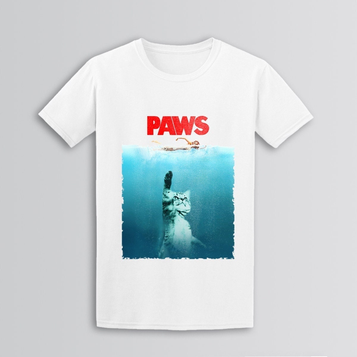 Discover Jaws PAWS Parody Graphic T-Shirts