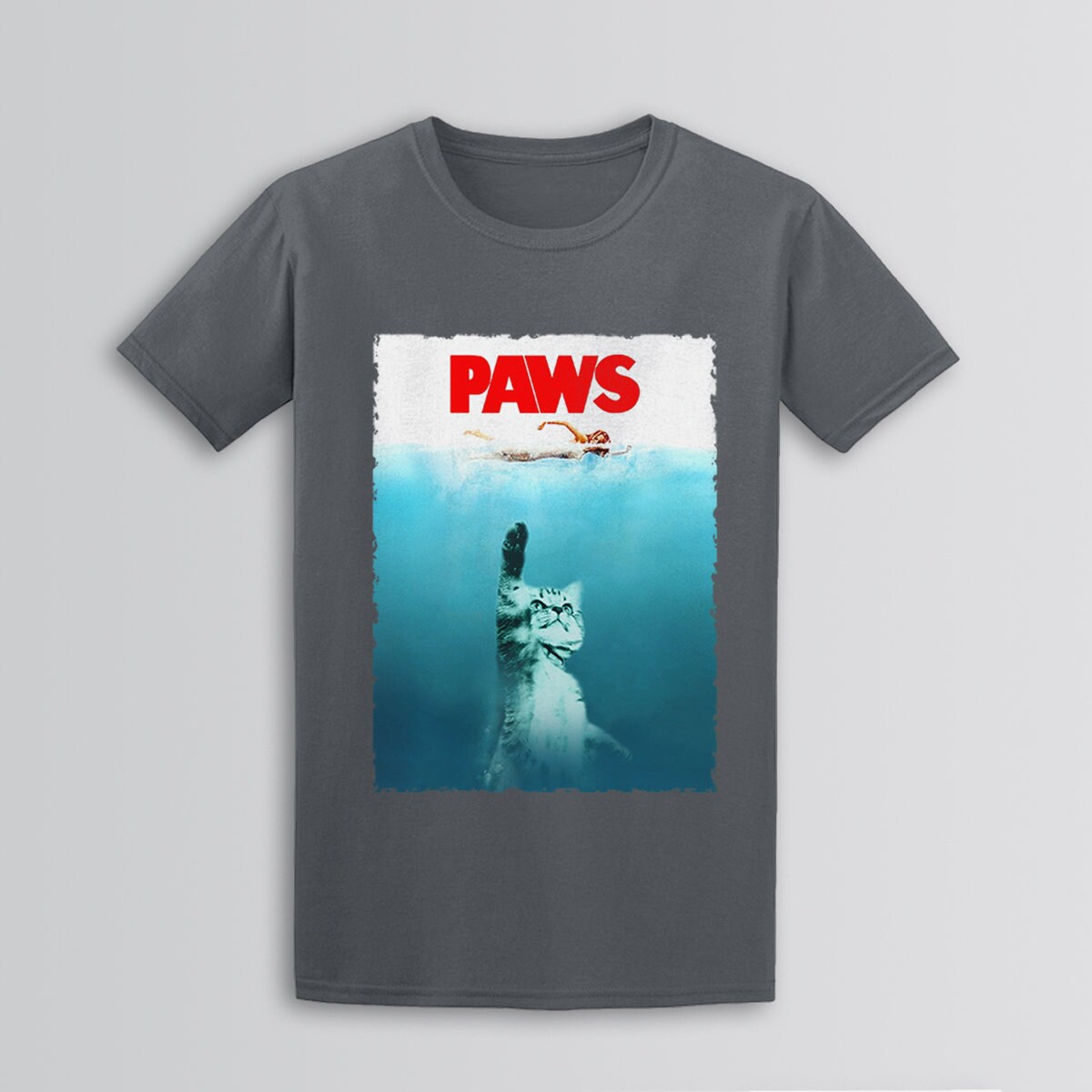 Discover Jaws PAWS Parody Graphic T-Shirts