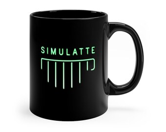 Simulatte Mug, The Matrix Mug, Resurrections Mug, Coffee Mug, Movie Mug, 11oz Black Mug