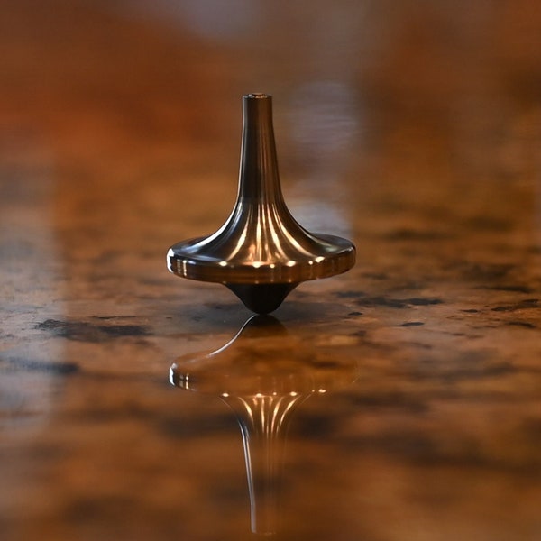 Beautiful stainless steel tops designed to spin