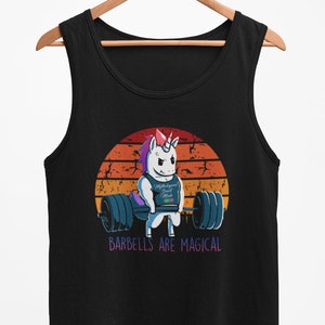 Unicorn Weightlifting Tank Top, Unicorn Tank, Pride Gifts, Gym Shirt, Workout Tank, Fitness Shirt, LGBTQ2S+ Gym Shirt, Barbells Are Magical