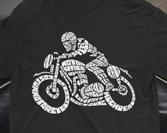 Cafe Racer Shirt, Motorcycle Shirt, Gift for Biker, Bike Lover Dad Gift, Motorcycle Club Shirt, Word Art Shirt