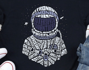 Astronaut T-Shirt, Astronaut Geschenk, Astronaut Geschenk, Geburtstagsgeschenk für Weltraumliebhaber, Kindergeburtstagsgeschenk, NASA