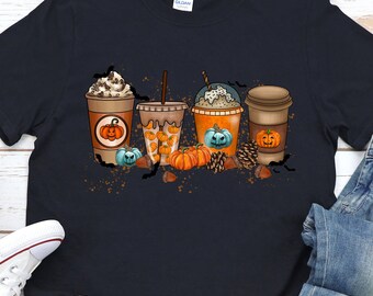 Coffee Shirt, Pumpkin Spice Season, Pumpkin Spice Latte, Halloween Shirt, Iced Coffee Drink, Cappuccino, Fall Shirt, Funny Coffee Lover Gift