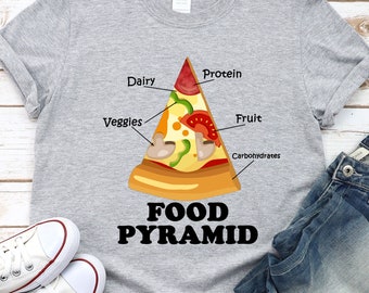 Pizza Food Pyramid, Funny Pizza Lover Shirt, Foodie Tee for Men and Women, Gifts for Pizza Addicts and Foodies, Pizza Clothing, Dad Gifts