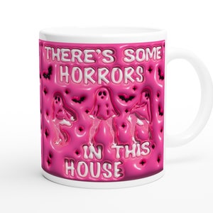 Funny Halloween Horror Mug, Sexy Ghosts Dancing, Spooky Season Gift, There’s Some Horrors In This House Ghost Mug, Halloween Gifts and Decor