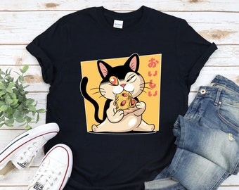 Funny Cat Eating Pizza Shirt, Cat T-shirt, Funny Cat Shirt, Cat Eating Pizza Shirt, Pet Lover Shirt, Gift For Cat Lover, Cute Cat Shirt