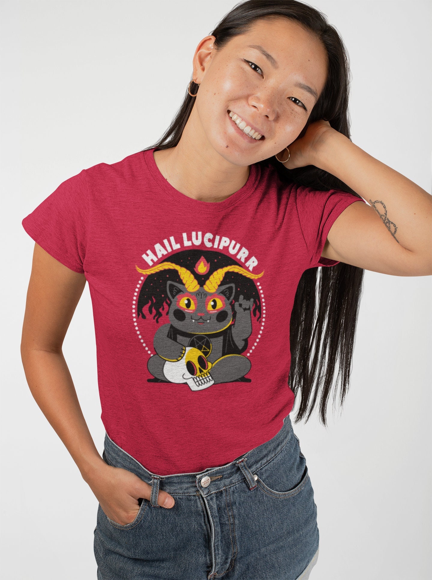 Hail Lucipurr Cat Shirt Satan Lucifer 