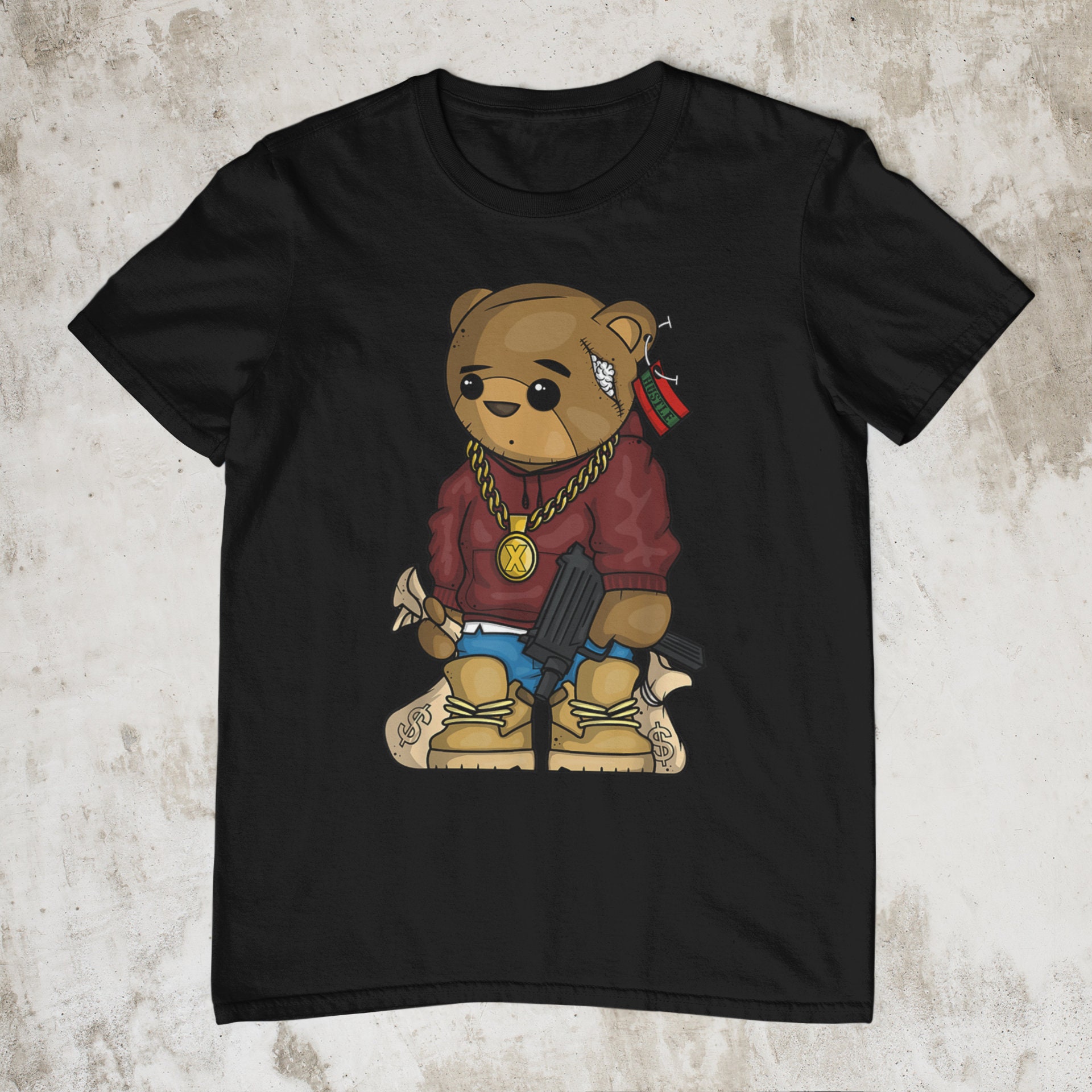 [BEEN TRILL] ★24SS★Horror Drippy Bear Doll Overfit T-Shirt Horror Teddy Bear T-Shirt - Monsterry