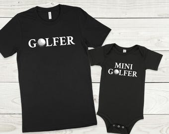 Matching Golf Dad & Baby Shirt, Golfer and Mini Golfer, Father Son Matching Outfit, Daddy and Me Gift, Dad and Daughter Shirt, Baby Bodysuit