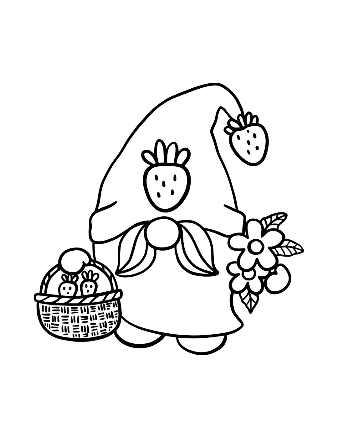 Summer Gnome Coloring Pages - Etsy