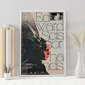 Edward Scissorhands Poster - Tim Burton - Vintage Retro Art Print - Wall Art Print - Minimalist Movie Poster - Custom Poster - Home decor
