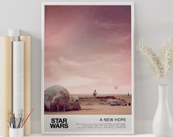 Star Wars A New Hope Poster - Minimalist Vintage Movie Poster