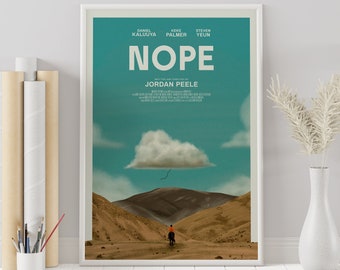 Nope Poster - Jordan Peele - Minimalist Movie Poster - Vintage Retro Art Print - Custom Poster - Wall Art Print - Home Decor - Gift