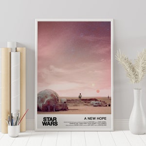 Star Wars A New Hope Poster - Star Wars Poster - Darth Wader - Custom Poster - Minimalist Movie Poster - Vintage Movie Poster - Wall Art