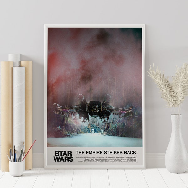 Affiche Star Wars L'Empire contre-attaque - Poster Star Wars - Poster personnalisé - Affiche de film minimaliste - Affiche de film vintage - Art mural