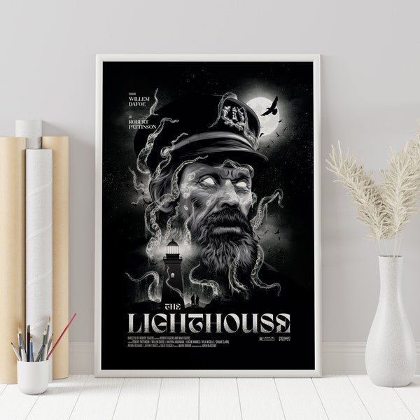 The Lighthouse Poster - Robert Eggers - Minimalist Movie Poster - Vintage Retro Art Print - Custom Poster - Wall Art Print - Home decor