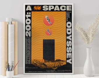 Póster de 2001: Una odisea del espacio - Película de Stanley Kubrick - Arte cinematográfico minimalista