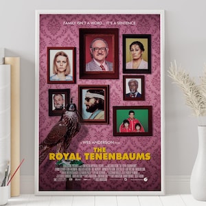 Poster de I Tenenbaum - Wes Anderson - Poster minimalista del film - Stampa artistica retrò vintage - Poster personalizzato - Stampa artistica da parete - Decorazione per la casa