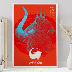 Poster di Godzilla - Godzilla - Poster minimalista del film - Stampa artistica retrò vintage - Poster personalizzato - Stampa artistica da parete - Decorazione per la casa - Regalo