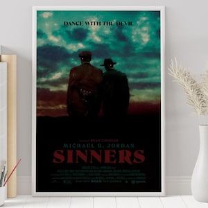 Sinners Poster - Rayan Coogler - Individuelles Poster - Minimalistisches Filmplakat - Vintage Filmplakat - Wandkunstdruck - Wohndekor - Geschenk