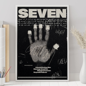 Póster de Seven - David Fincher - Póster personalizado - Póster minimalista - Póster vintage - Impresión de arte mural - Decoración del hogar - Regalo
