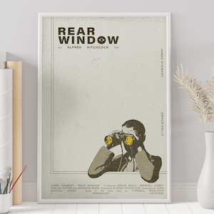 Rear Window Movie Poster: Alfred Hitchcock Film, Minimalist Art Print