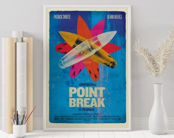 Point Break Movie Poster: Vintage Film, Minimalist retro Wall Art
