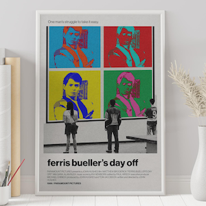 Ferris Bueller&#39;s Day Off Poster - John Hughes - Minimalist Movie Poster - Vintage Retro Art Print - Custom Poster - Wall Art Print - Decor