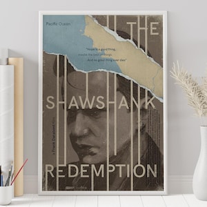 The Shawshank Redemption Poster - Frank Darabont - Custom Poster - Minimalist Movie Poster - Vintage Movie Poster - Wall Art Print - Decor
