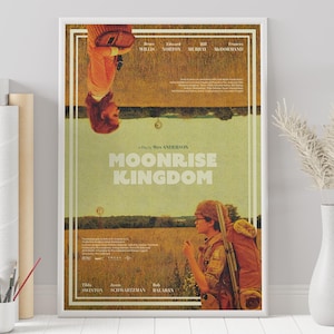 Póster de Moonrise Kingdom - Wes Anderson - Póster personalizado - Póster minimalista - Póster vintage - Impresión de pared - Decoración del hogar - Regalo