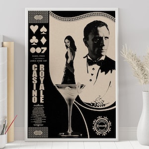 Póster de Casino Royale - Martin Campbell - Póster personalizado - Póster minimalista - Póster vintage - Impresión de pared - Decoración del hogar - Regalo