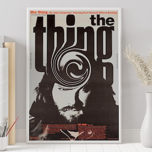 Pôster The Thing - John Carpenter - Pôster personalizado - Pôster de filme minimalista - Pôster de filme vintage - Impressão de arte de parede - Decoração para casa - Presente