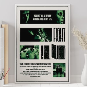 Poster Fight Club - Chuck Palahniuk - Poster personnalisé - Poster de film minimaliste - Poster de film vintage - Impression d'art mural - Décoration d'intérieur - Cadeau