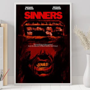 Póster de Sinners - Ryan Coogler - Póster personalizado - Póster minimalista - Póster vintage - Impresión de pared - Decoración del hogar - Regalo