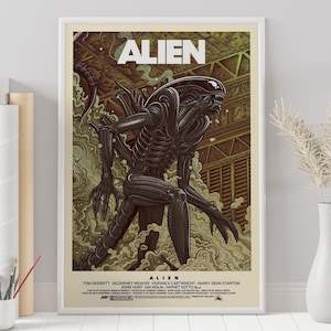 Alien Poster - Aliens Movie - Ridley Scott - Minimalist Movie Poster - Vintage Retro Art Print - Custom Poster - Wall Art Print - Home Decor