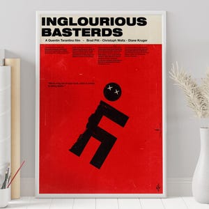 Plakat Inglourious Basterds - Quentin Tarantino - Plakat na zamówienie - Minimalistyczny plakat filmowy - Plakat filmowy w stylu vintage - Sztuka ścienna - Wystrój domu