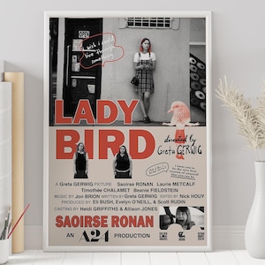 Poster Lady Bird - Greta Gerwig - Poster minimalista del film - Stampa artistica retrò vintage - Poster personalizzato - Stampa artistica da parete - Decorazione per la casa - Regalo